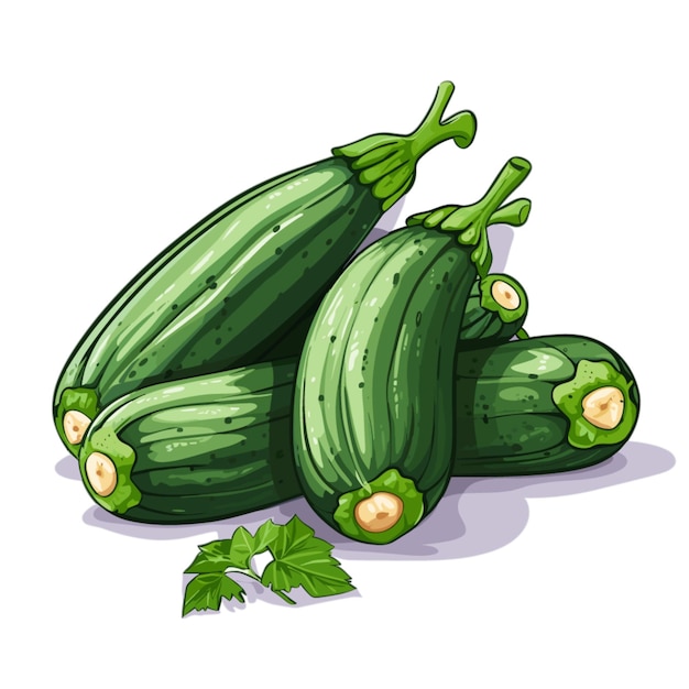 Zucchini-vector op witte achtergrond