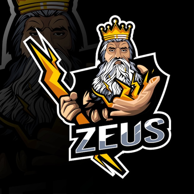 Zues mascotte logo esport sjabloon