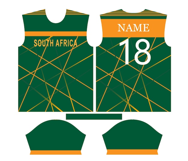 Zuid-Afrika cricketteam sport kinderontwerp of Zuid-Afrika cricket jersey ontwerp