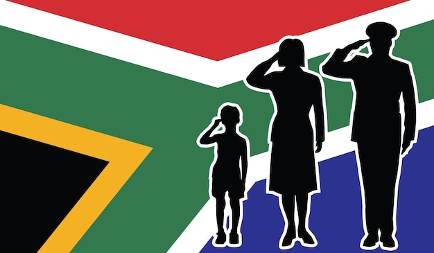 Zuid-Afrika soldaat familie groet patriot achtergrond