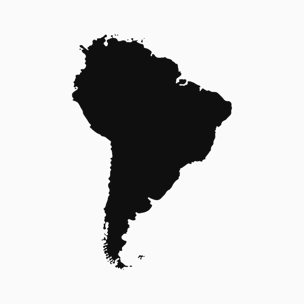 Zuid-Amerika kaart - monochrome vorm. Vector illustratie.