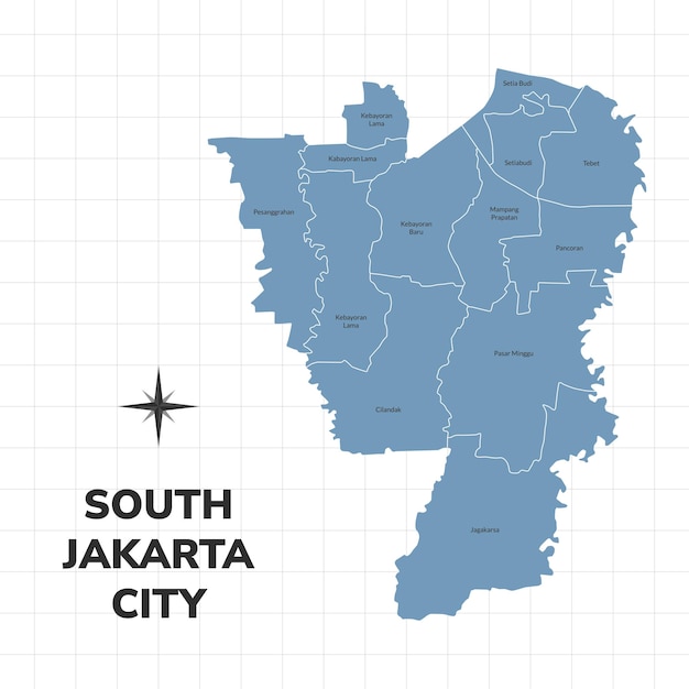 Zuid-Jakarta stadskaart illustratie Kaart van steden in Indonesië