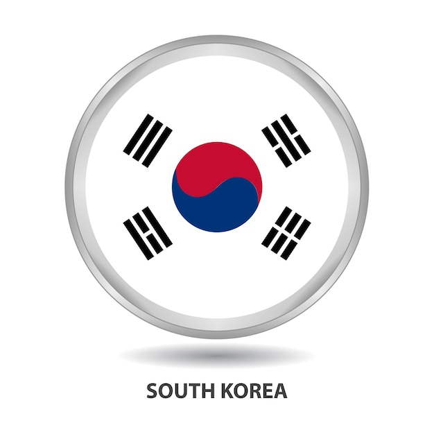 Zuid-Korea ronde vlag ontwerp wordt gebruikt als badge, knop, pictogram, muurschildering