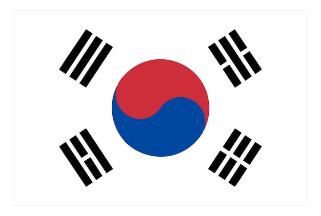 ZUID-KOREA VLAG VECTOR ILLUSTRATIE