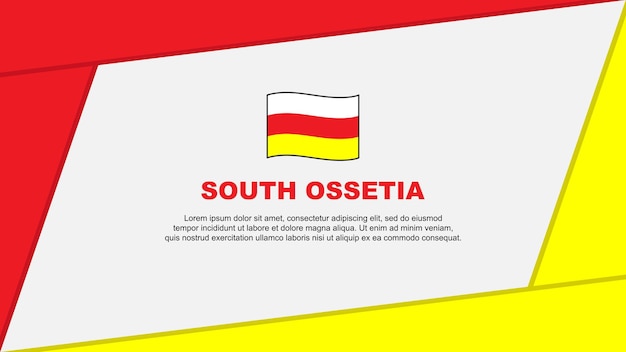 Zuid-Ossetië Vlag Abstracte Achtergrond Ontwerpsjabloon Zuid-Ossetië Onafhankelijkheidsdag Banner Cartoon Vector Illustratie Zuid-Ossetië Banner