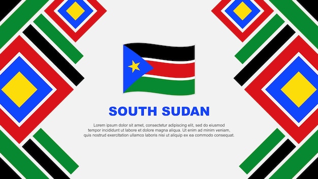 Zuid-Soedan Vlag Abstract achtergrondontwerp sjabloon Zuid-Soudan Onafhankelijkheidsdag Banner Wallpaper Vector Illustratie Zuid-Soeden