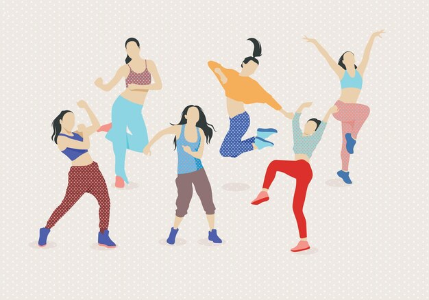 Vector zumba dancing vector