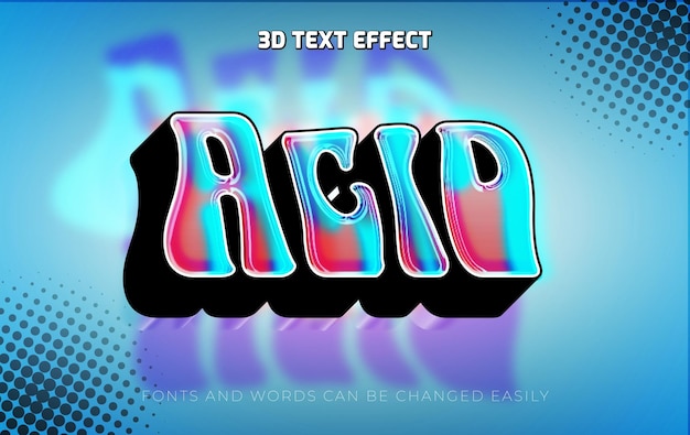 Zuur vervormde 3D bewerkbare tekst effect stijl