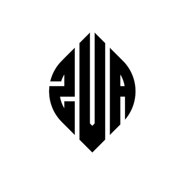ZVA circle letter logo design with circle and ellipse shape ZVA ellipse letters with typographic style The three initials form a circle logo ZVA Circle Emblem Abstract Monogram Letter Mark Vector