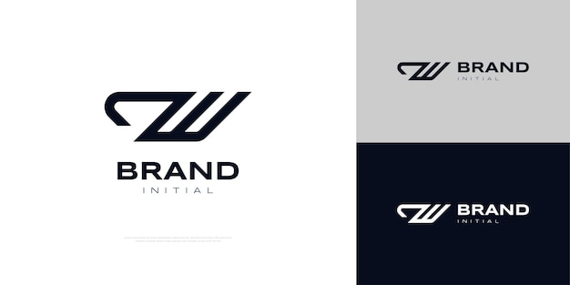 Logo zw monogram logo iniziale z e w con concetto moderno e minimalista