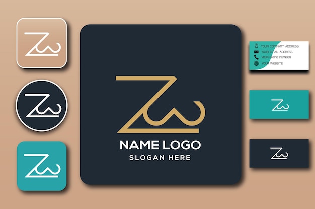 Vector zw monogram logo sjabloon