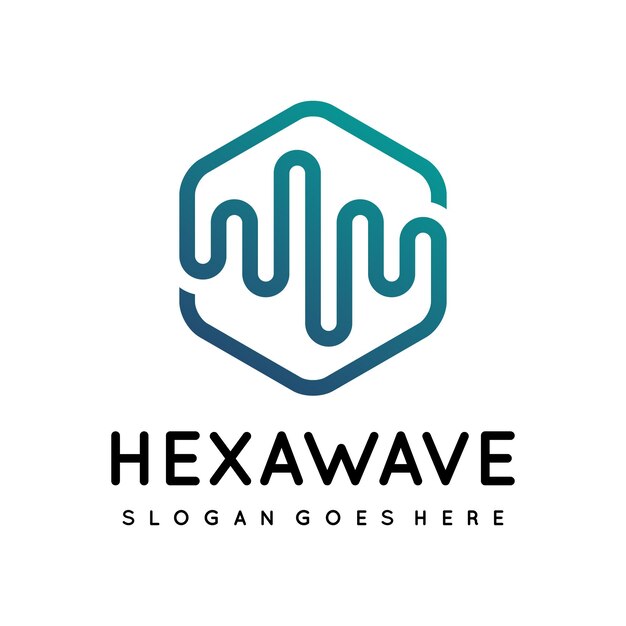 Zwaaide zeshoek logo sjabloon