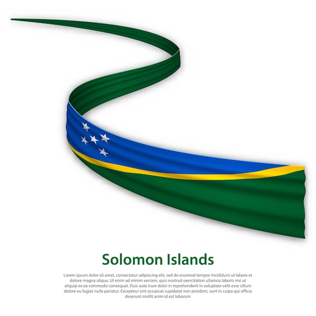 Zwaaien lint of banner met vlag van de Salomonseilanden