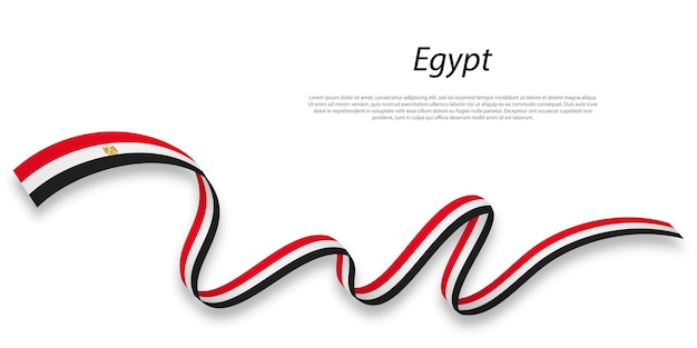 Zwaaien lint of banner met vlag van Egypte