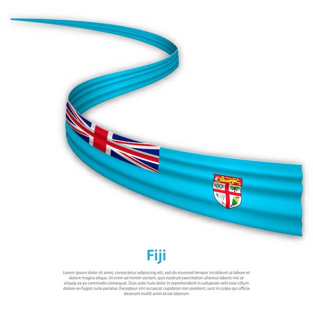 Zwaaien lint of banner met vlag van fiji