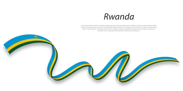 Zwaaien lint of banner met vlag van Rwanda