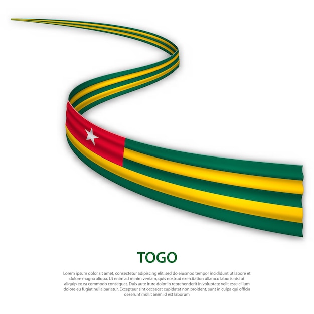 Zwaaien lint of banner met vlag van togo