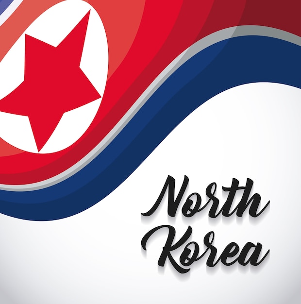 Zwaaien vlag van noord-korea