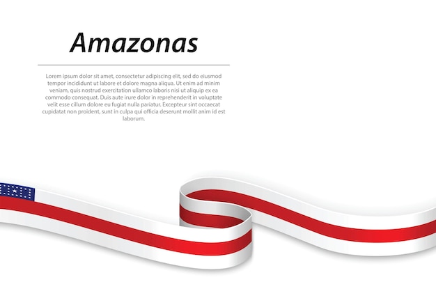 Zwaaiend lint of spandoek met vlag van Amazonas
