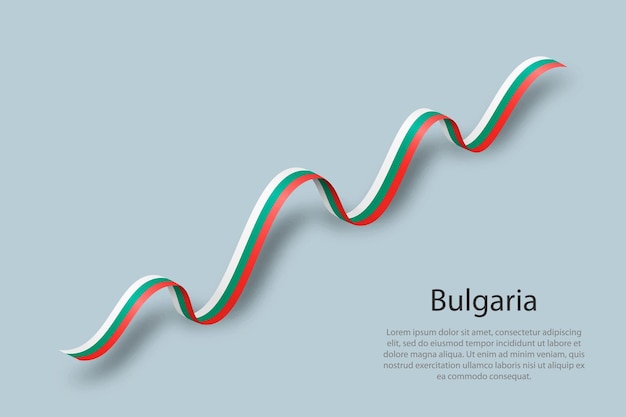 Zwaaiend lint of spandoek met vlag van bulgarije