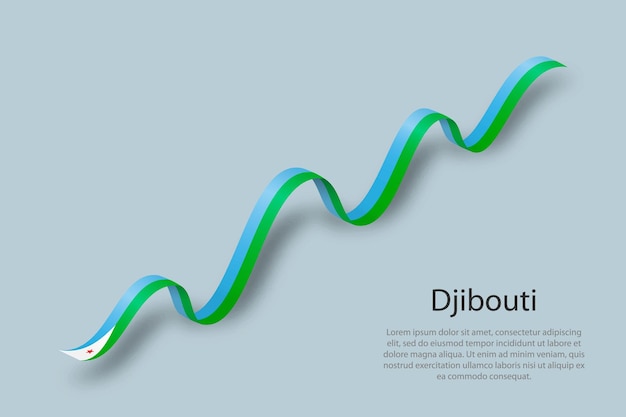 Zwaaiend lint of spandoek met vlag van Djibouti