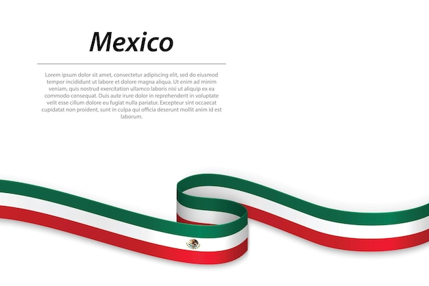 Zwaaiend lint of spandoek met vlag van Mexico