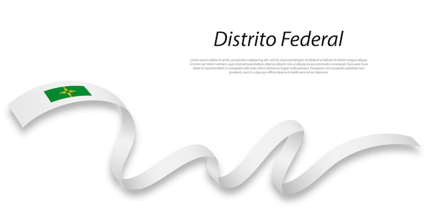 Zwaaiend lint of streep met vlag van Distrito Federal