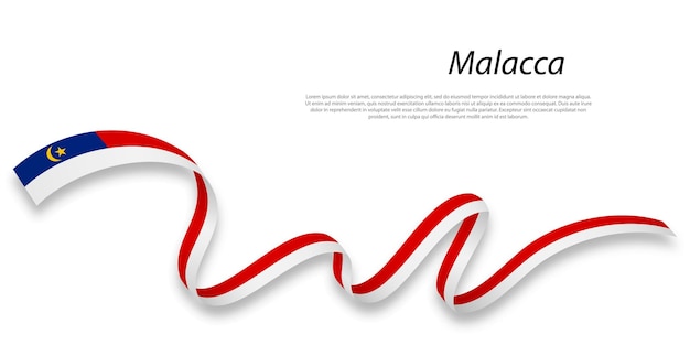 Zwaaiend lint of streep met vlag van Malakka