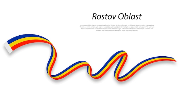 Zwaaiend lint of streep met vlag van Rostov Oblast