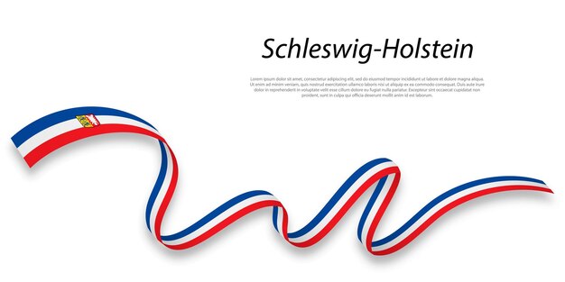 Zwaaiend lint of streep met vlag van SleeswijkHolstein