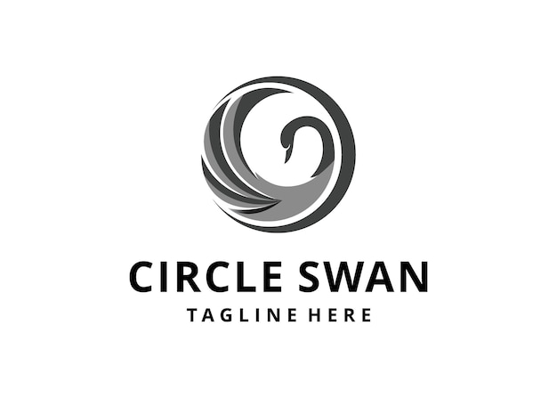 zwaan cirkel illustratie, vogel, logo, symbool, pictogram, afbeelding, vectorillustratie