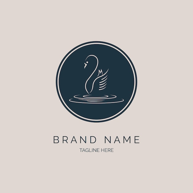 zwaan gans logo lijn stijl sjabloon ontwerp vector voor merk of bedrijf en andere