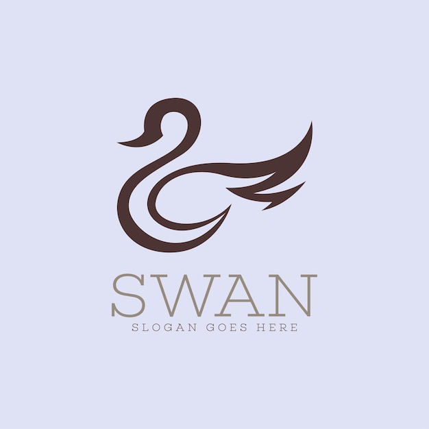 Zwaan logo design concept template vector dierlijke logo template vector