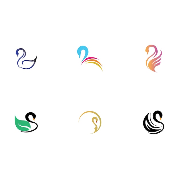 Zwaan logo en symbool afbeeldingen illustratie ontwerp