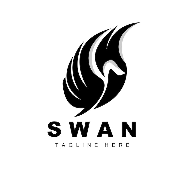 Zwaan logo ontwerp eend dier illustratie bedrijf merk sjabloon vector