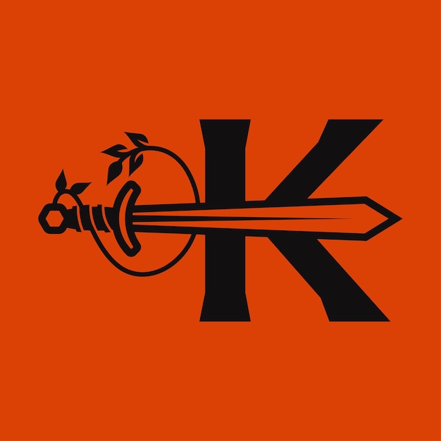 Zwaard alfabet k-logo