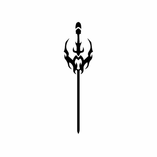 Vector zwaard symbool logo tattoo design stencil vectorillustratie