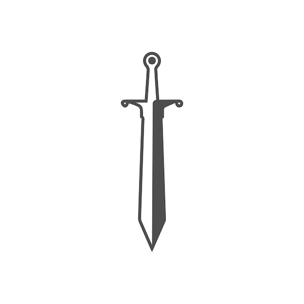 Zwaard wapen vector logo sjabloon illustratie ontwerp