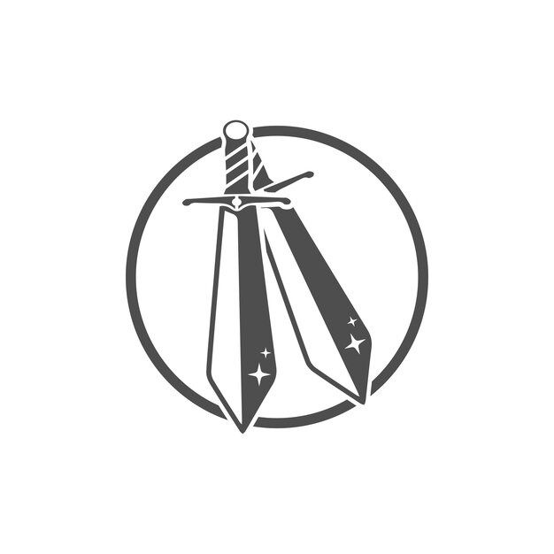 Zwaard wapen vector logo sjabloon illustratie ontwerp