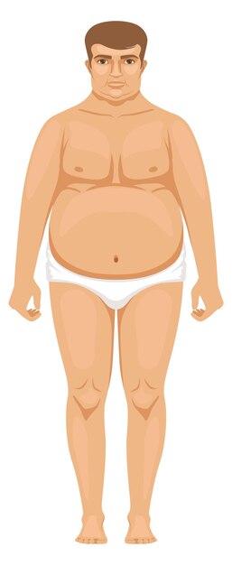 Vector zwaarlijvige persoon man lichaamsvet kleur illustratie