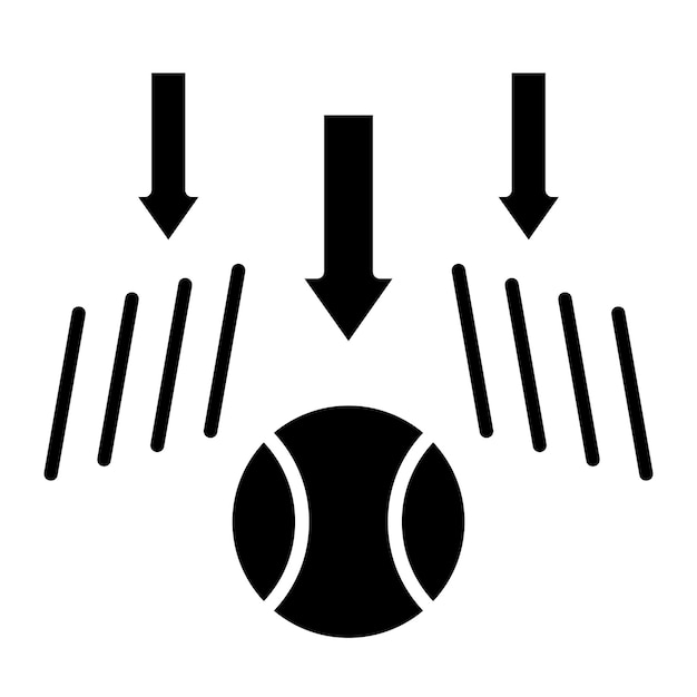 Vector zwaartekracht glyph effen zwarte afbeelding