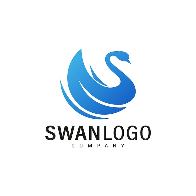 Zwanen symbool logo ontwerp illustratie