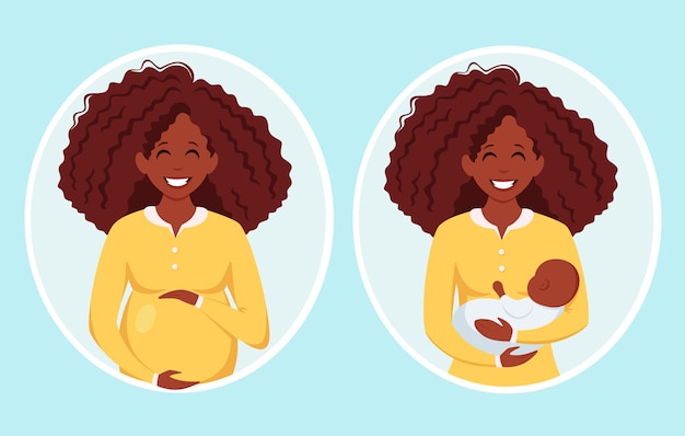 Zwangere afro-amerikaanse vrouw moederschap