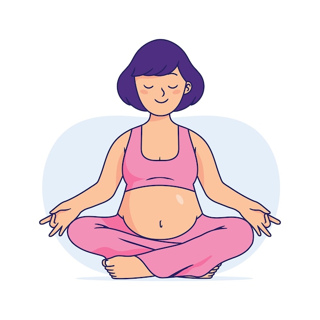 zwangere vrouw doet yoga, zwangere vrouwen doen ontspanning