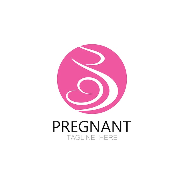 zwangere vrouw logo ontwerp illustratie pictogram sjabloon vector, abstract minimalistisch eenvoudig, voor kind