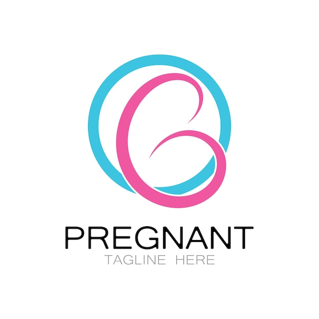 zwangere vrouw logo ontwerp illustratie pictogram sjabloon vector, abstract minimalistisch eenvoudig, voor kind