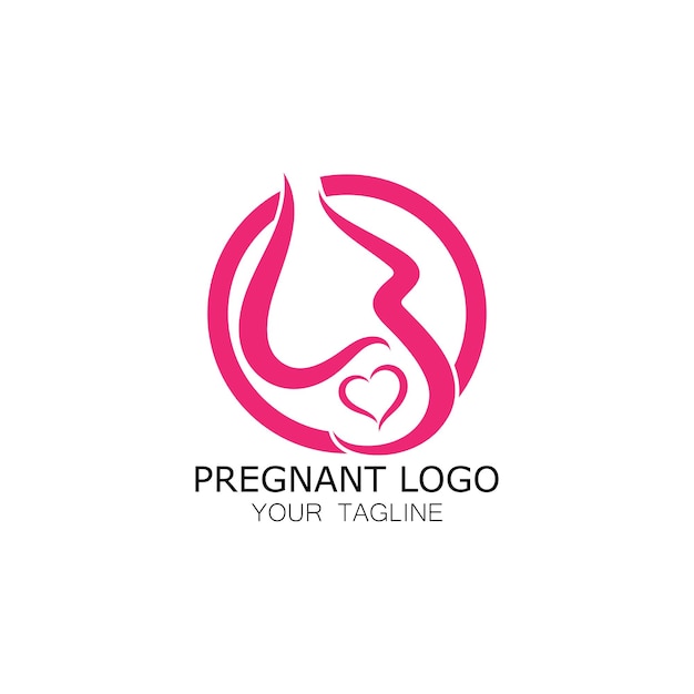 zwangere vrouw logo pictogram illustratie sjabloon vector, voor gezondheidsklinieken, ziekenhuizen, kraamkliniek