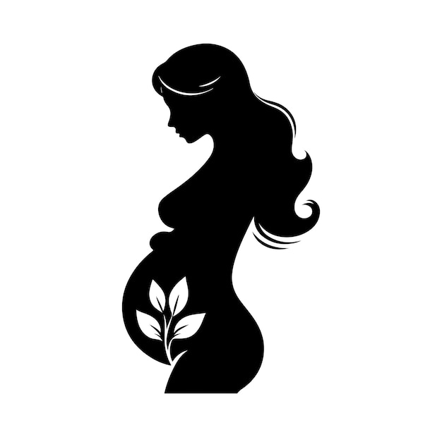 Zwangere vrouw silhouet zwarte man vector illustratie