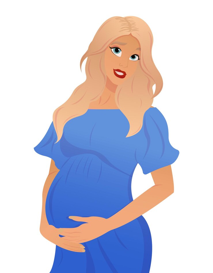 Vector zwangere vrouw stripfiguur zoals disney
