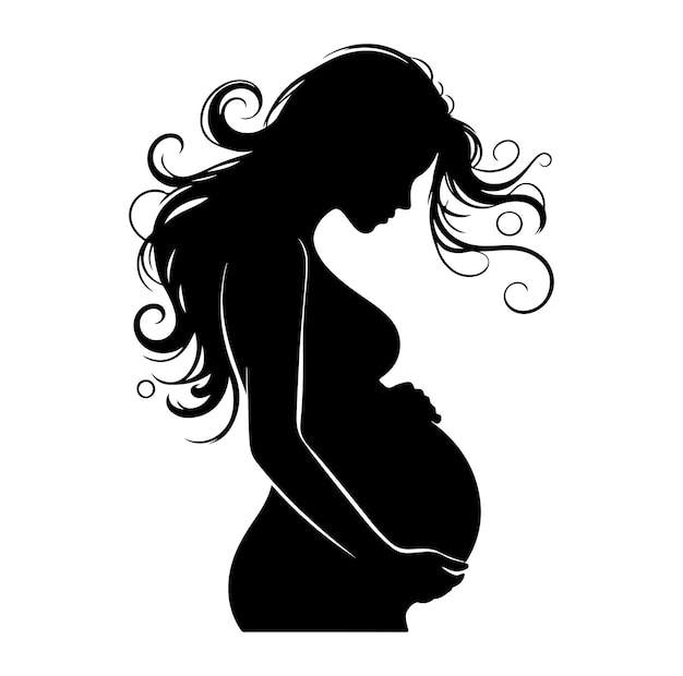 Zwangere vrouw vector silhouet